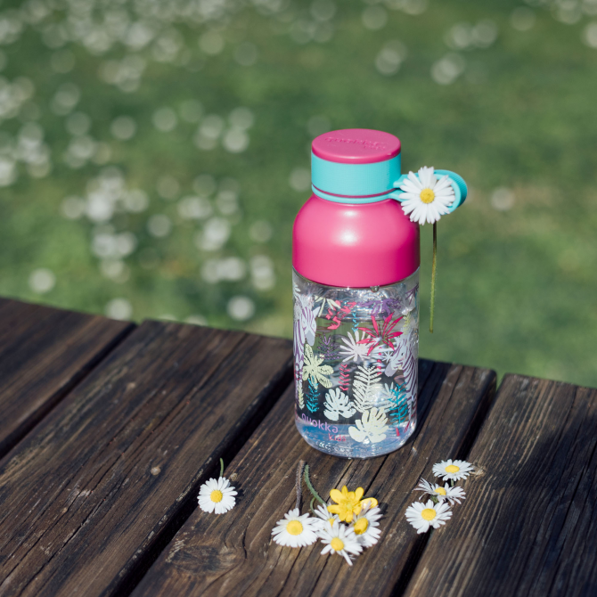 QUOKKA KIDS BOTELLA ECOZEN ICE CON COLGADOR ZEBRAS 430 ML