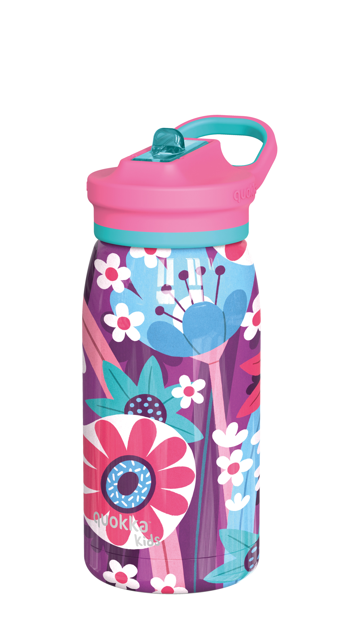QUOKKA KIDS BOTELLA TERMO ACERO INOXIDABLE CON SIPPER POP BLOOMING GARDEN 445 ML