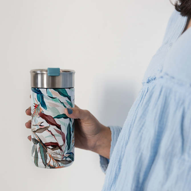 QUOKKA VASO CAFE TERMICO ACERO INOXIDABLE BOOST BOUQUET 400 ML