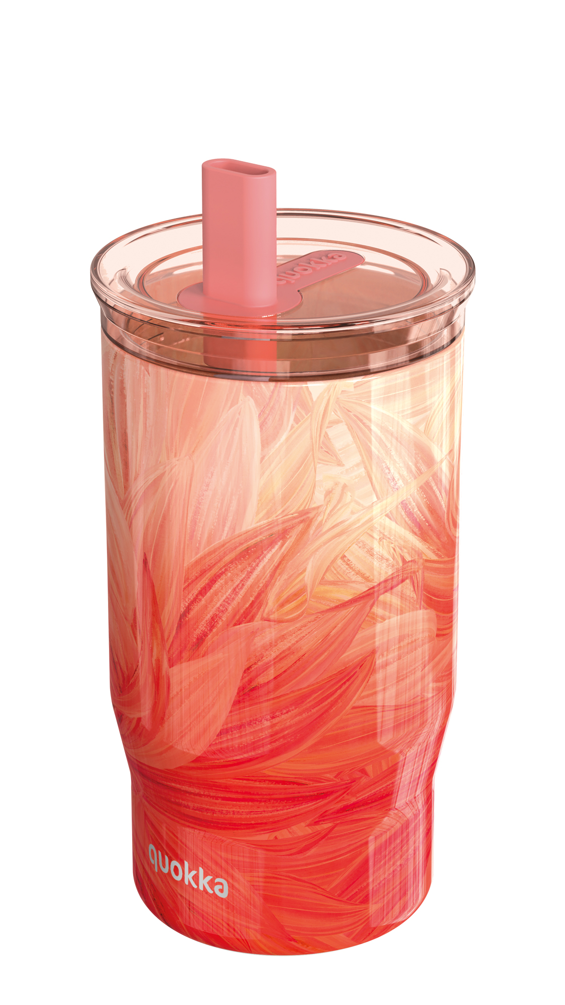 QUOKKA VASO TERMO ACERO INOXIDABLE CON PAJITA MIST PEACH PETALS 720 ML