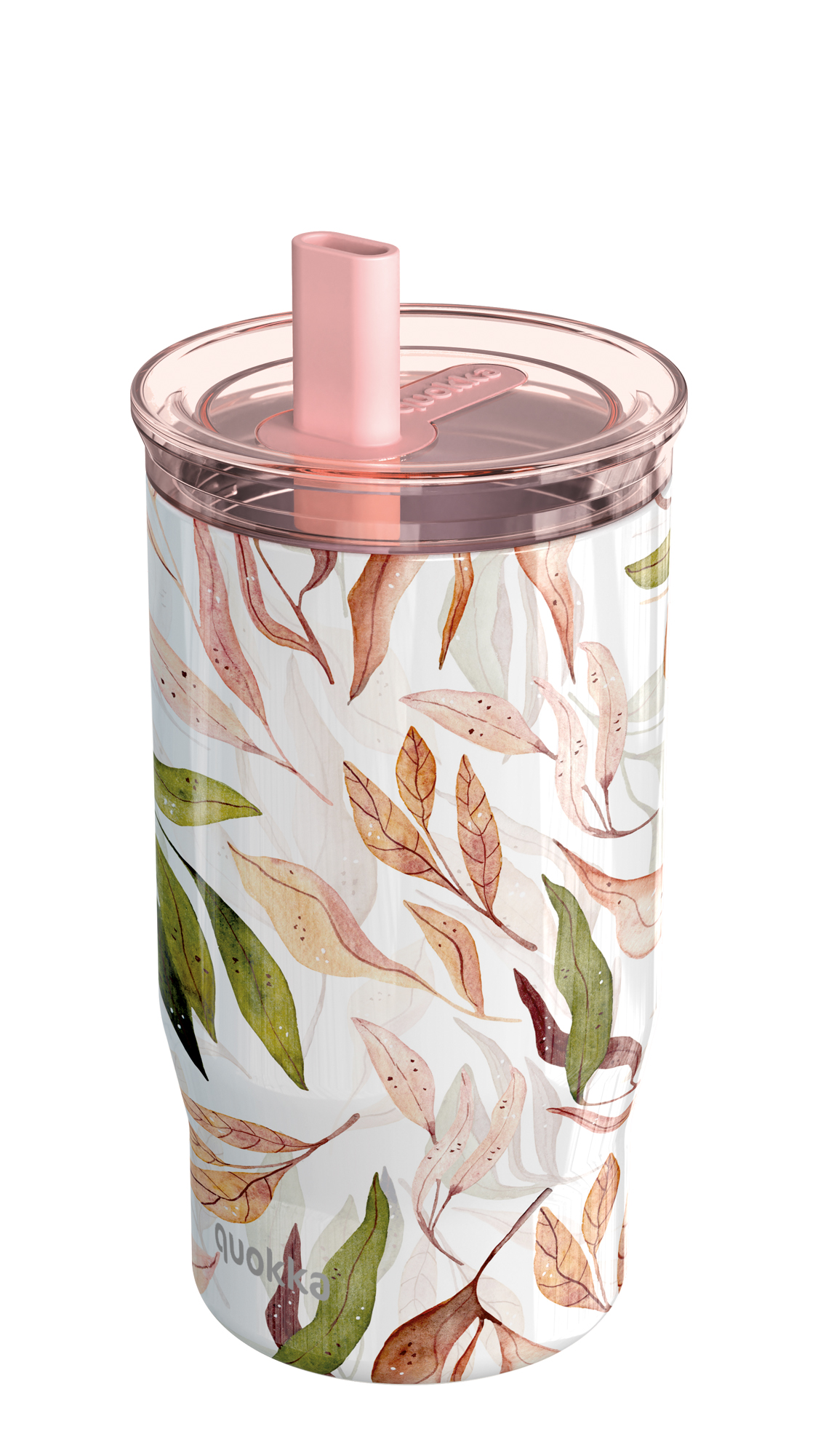 QUOKKA VASO TERMO ACERO INOXIDABLE CON PAJITA MIST FALLING LEAVES 720 ML