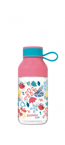 QUOKKA KIDS BOTELLA ECOZEN ICE CON COLGADOR FLOWERS 430 ML