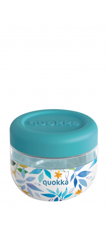 QUOKKA RECIPIENTE COMIDA MS CON FUNDA DE SILICONA BUBBLE WATERCOLOR LEAVES 500 ML