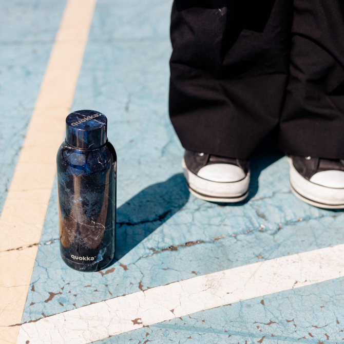 QUOKKA BOTELLA TERMO ACERO INOXIDABLE SOLID BLACK MARBLE 510 ML