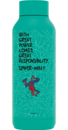 QUOKKA BOTELLA TERMO ACERO INOXIDABLE SOLID JADE GREEN 510 ML SPIDER-MAN GREAT POWER
