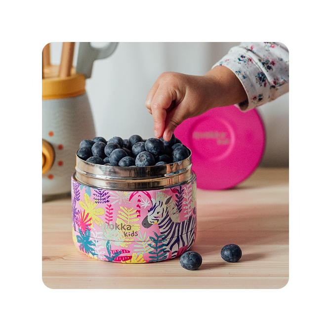 QUOKKA KIDS RECIPIENTE COMIDA TERMICO ACERO INOXIDABLE WHIM ZEBRAS 360 ML