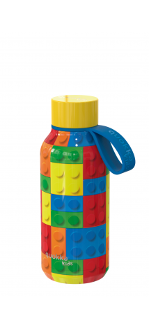 QUOKKA KIDS BOTELLA TERMO ACERO INOXIDABLE SOLID CON COLGADOR COLOR BRICKS 330 ML