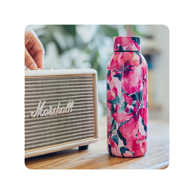 QUOKKA BOTELLA TERMO ACERO INOXIDABLE SOLID PINK BLOOM 510 ML