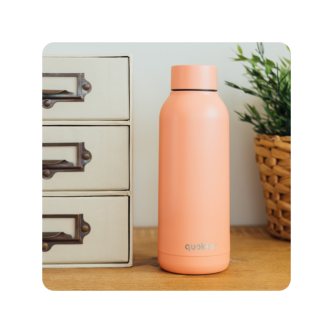 QUOKKA BOTELLA TERMO ACERO INOXIDABLE SOLID PASTEL PEACH 510 ML