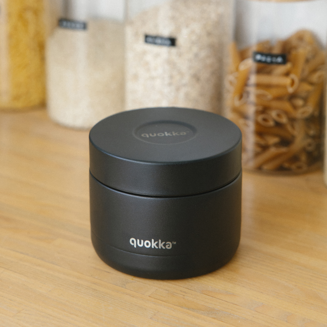 QUOKKA RECIPIENTE COMIDA TERMICO ACERO INOXIDABLE WHIM BLACK 360 ML