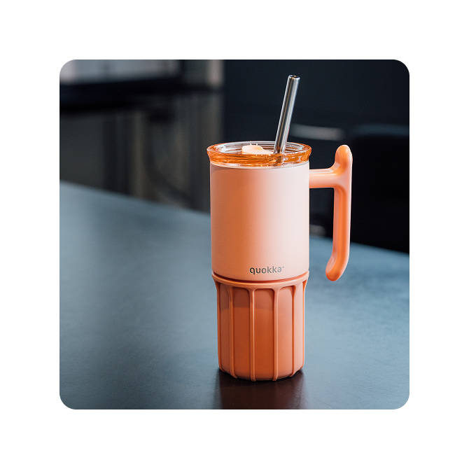 QUOKKA TAZA TERMO ACERO INOXIDABLE CON BASE DE SILICONA UMI PEACHY PINK 720 ML
