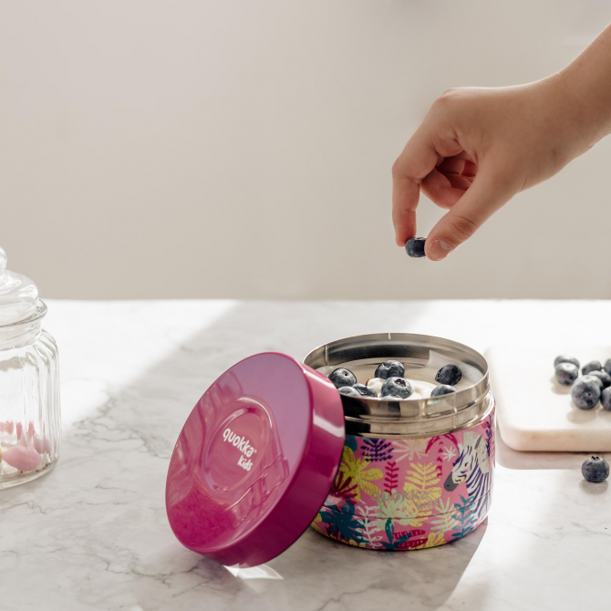 QUOKKA KIDS RECIPIENTE COMIDA TERMICO ACERO INOXIDABLE WHIM ZEBRAS 360 ML