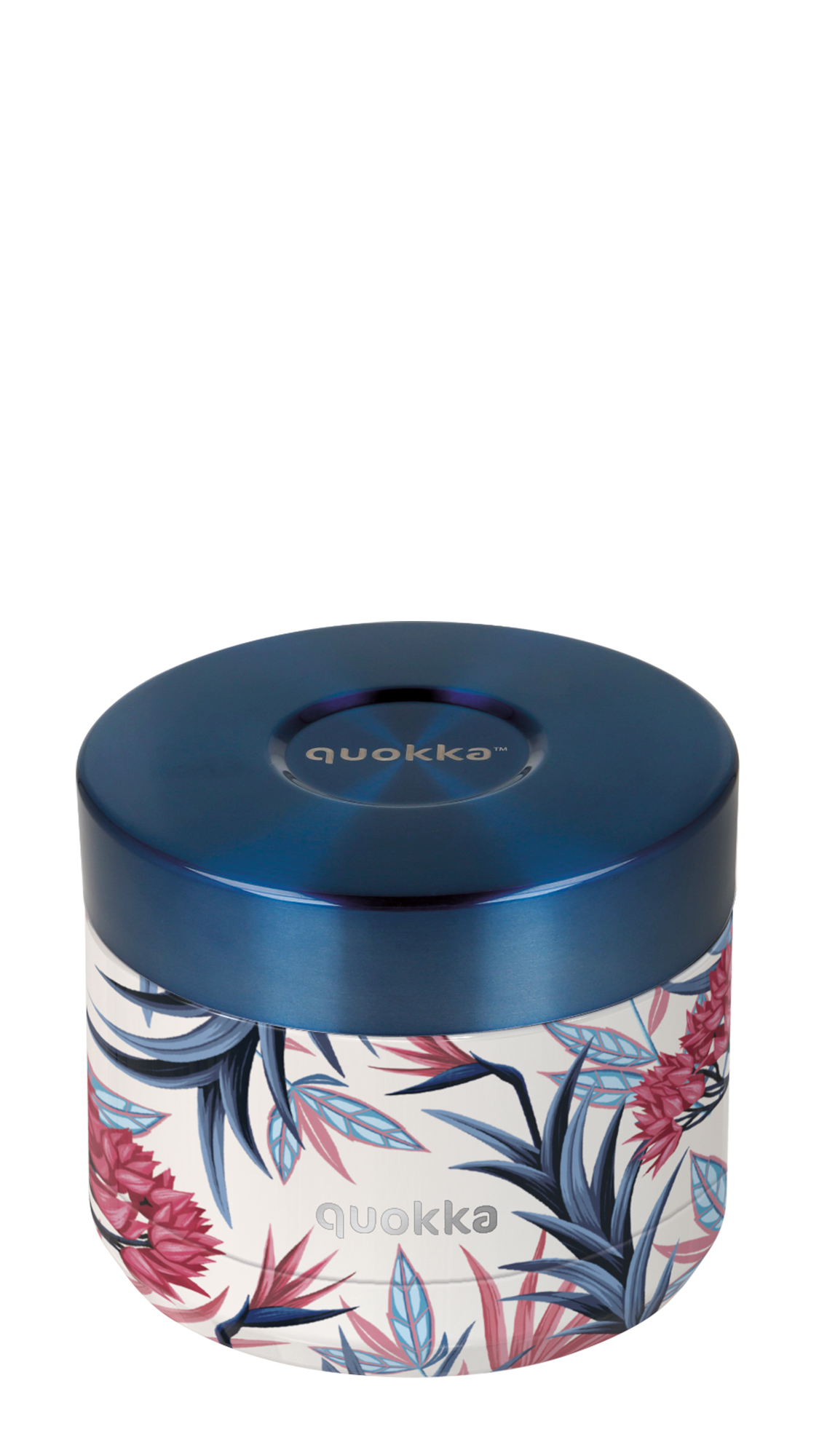 QUOKKA RECIPIENTE COMIDA TERMICO ACERO INOXIDABLE WHIM BLUE GARDEN 360 ML