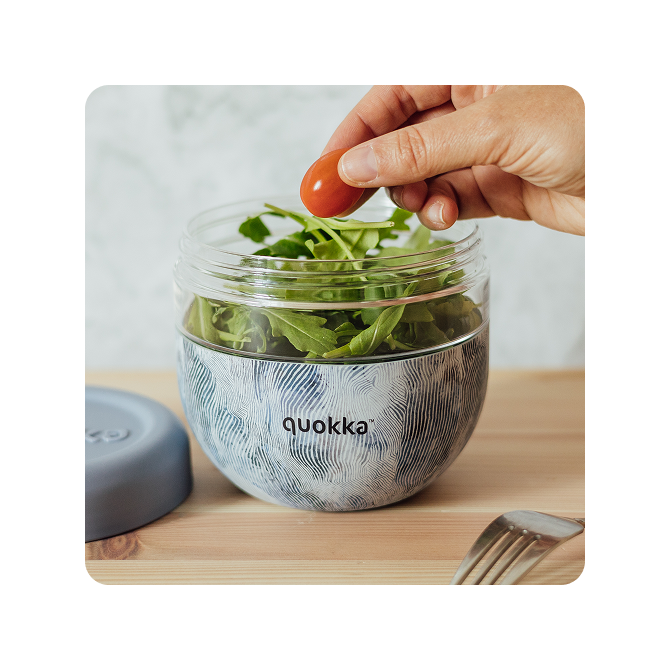 QUOKKA RECIPIENTE COMIDA MS CON FUNDA DE SILICONA BUBBLE ZEN 770 ML