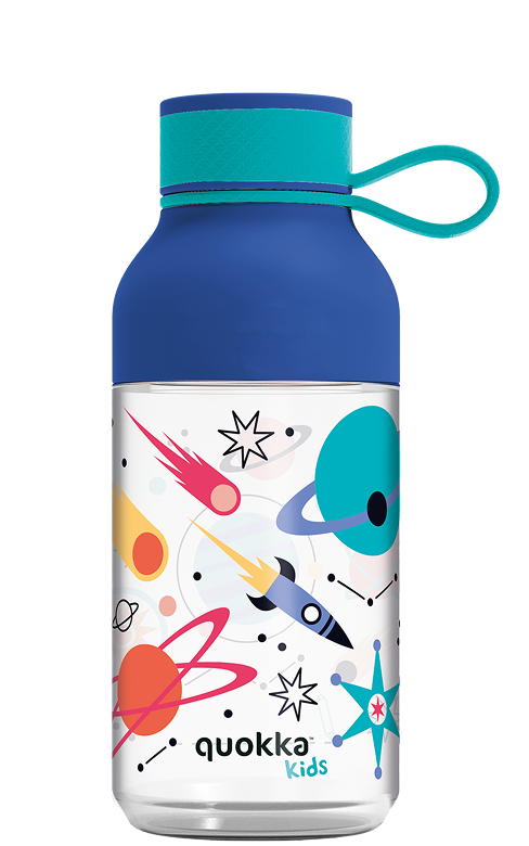 QUOKKA KIDS BOTELLA ECOZEN ICE CON COLGADOR 430 ML SPACE