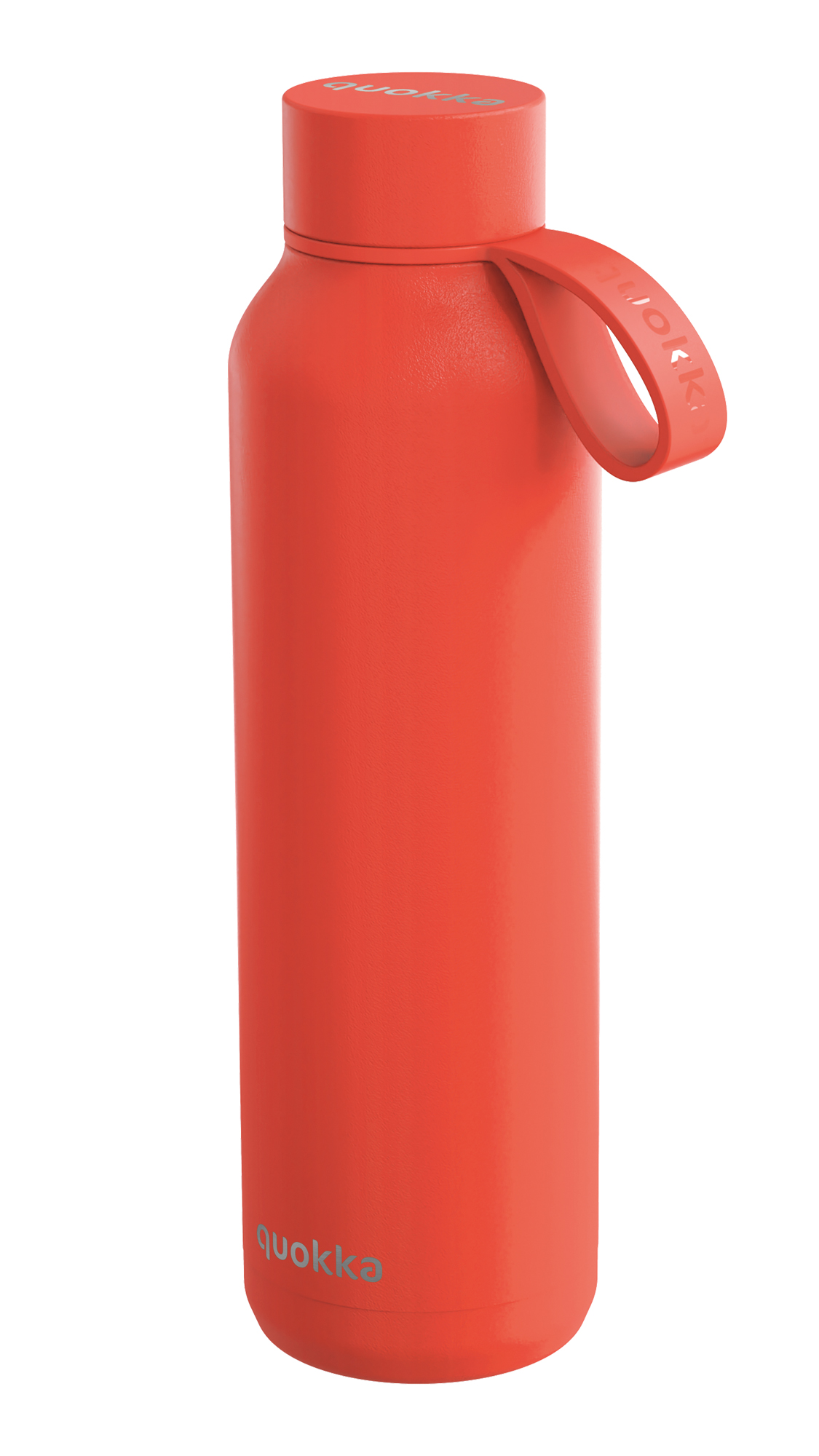 QUOKKA BOTELLA TERMO ACERO INOXIDABLE SOLID CON COLGADOR ORANGE 630 ML