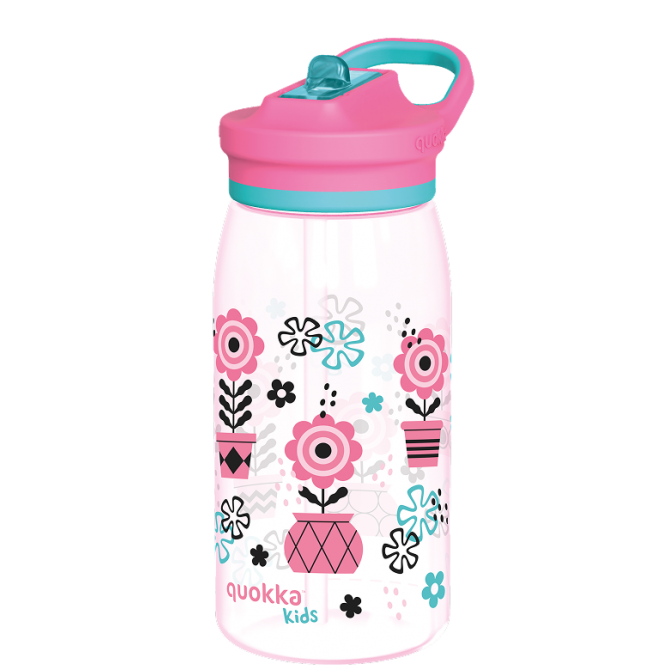 QUOKKA KIDS BOTELLA ECOZEN CON SIPPER GLOW MELODIC FLOWERS 580 ML