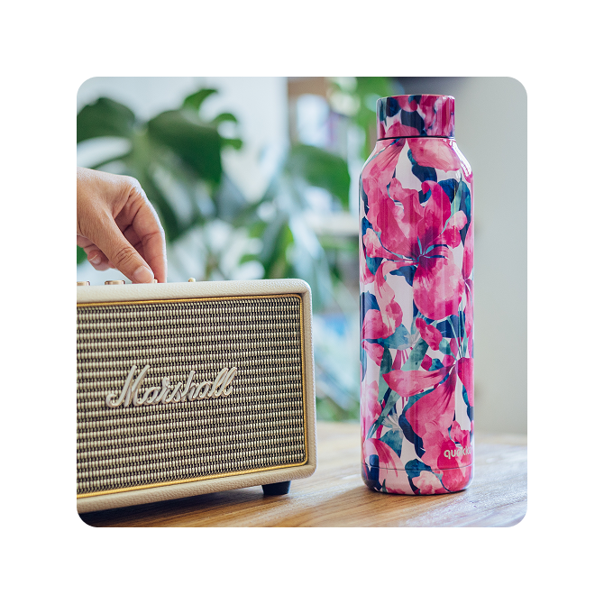 QUOKKA BOTELLA TERMO ACERO INOXIDABLE SOLID PINK BLOOM 850 ML