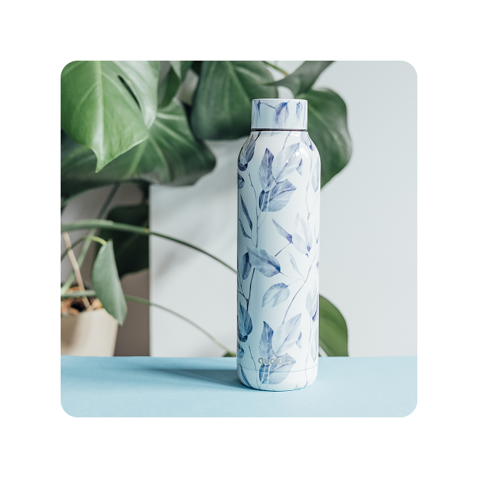 QUOKKA BOTELLA TERMO ACERO INOXIDABLE SOLID GRAY BOUQUET 630 ML