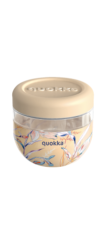 QUOKKA RECIPIENTE COMIDA MS CON FUNDA DE SILICONA BUBBLE VINTAGE FLORAL 770 ML