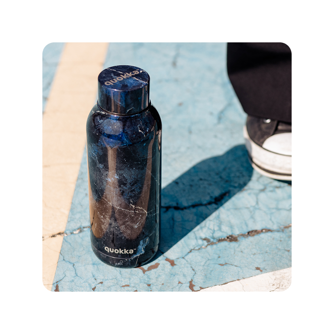 QUOKKA BOTELLA TERMO ACERO INOXIDABLE SOLID BLACK MARBLE 510 ML
