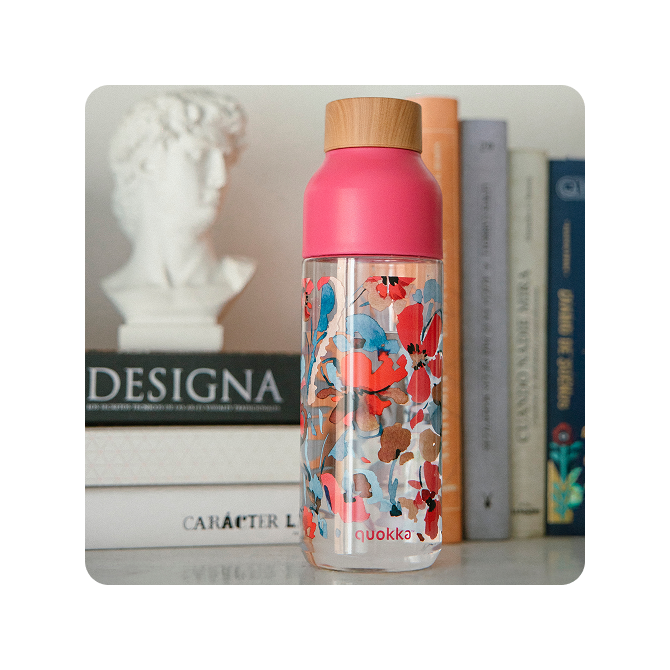 QUOKKA BOTELLA ECOZEN ICE RED FLOWERS 720 ML