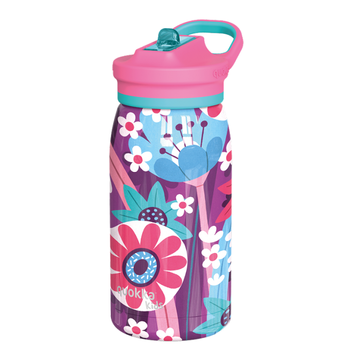 QUOKKA KIDS BOTELLA TERMO ACERO INOXIDABLE CON SIPPER POP BLOOMING GARDEN 445 ML