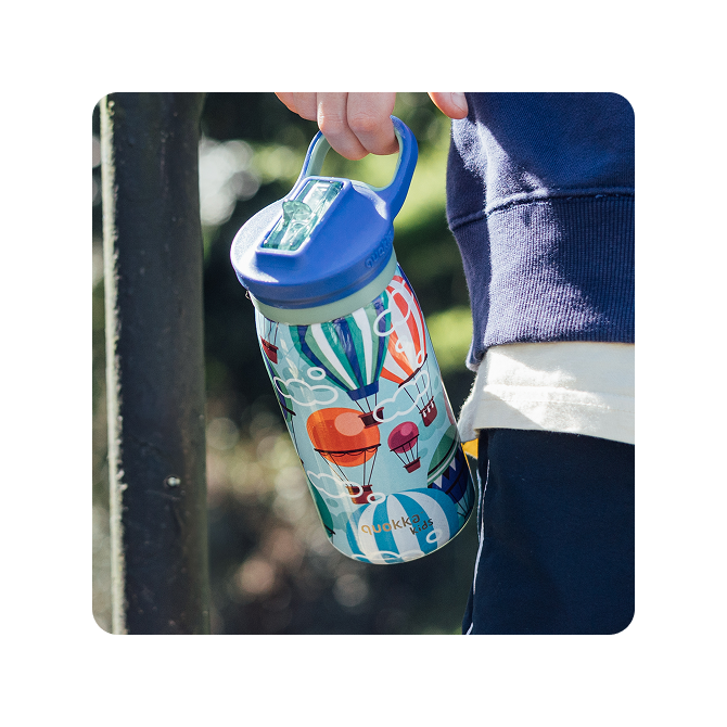 QUOKKA KIDS BOTELLA TERMO ACERO INOXIDABLE CON SIPPER POP BALLOONS 445 ML