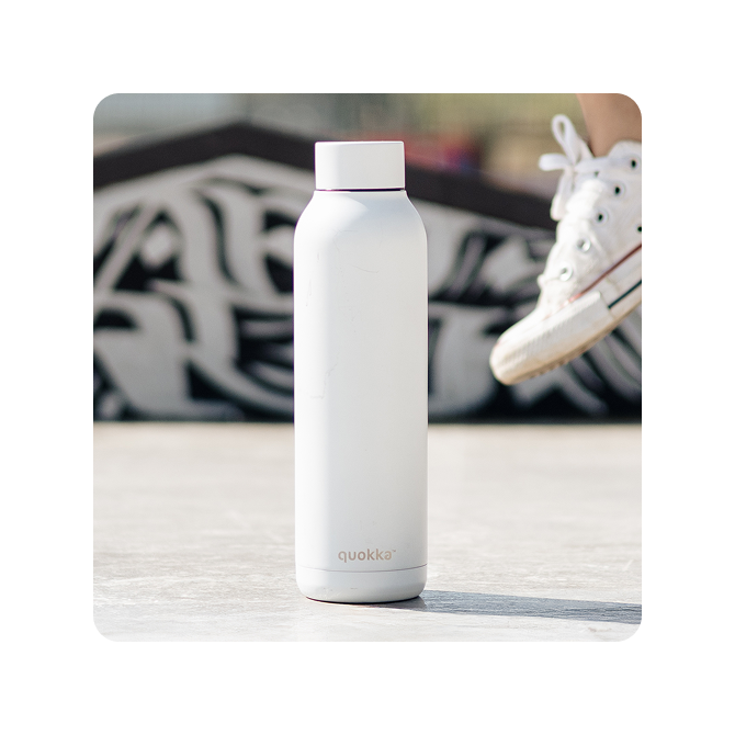QUOKKA BOTELLA TERMO ACERO INOXIDABLE SOLID WHITE 630 ML
