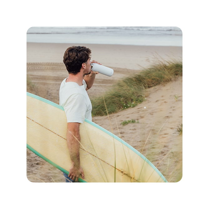 QUOKKA BOTELLA TERMO ACERO INOXIDABLE SOLID WHITE 630 ML