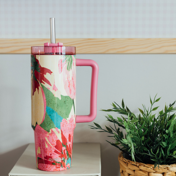 QUOKKA TAZA TERMO ACERO INOXIDABLE STREAM PINK FLAMBE L 950 ML
