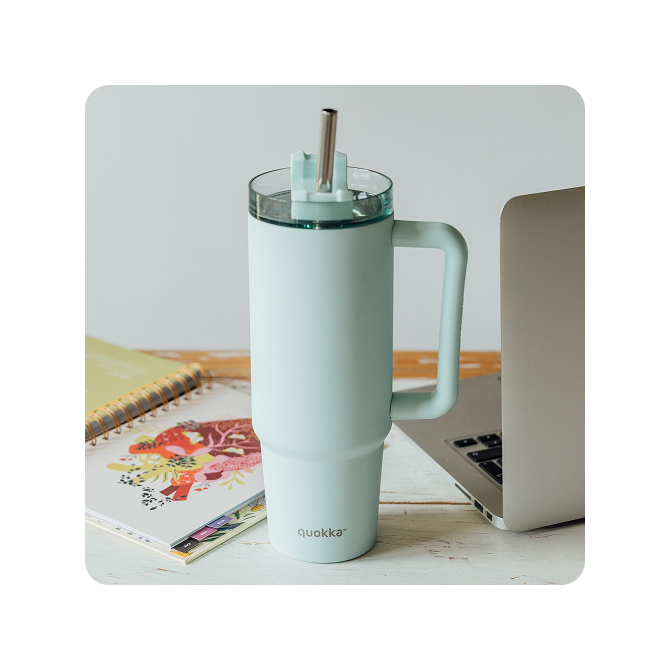 QUOKKA TAZA TERMO ACERO INOXIDABLE STREAM TURQUOISE L 950 ML