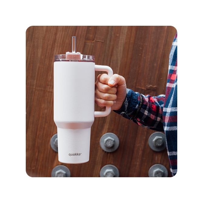 QUOKKA TAZA TERMO ACERO INOXIDABLE STREAM LIGHT PINK XL 1200 ML