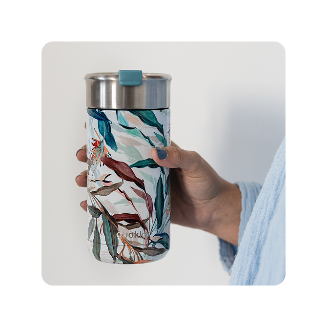 QUOKKA VASO CAFE TERMICO ACERO INOXIDABLE BOOST BOUQUET 400 ML