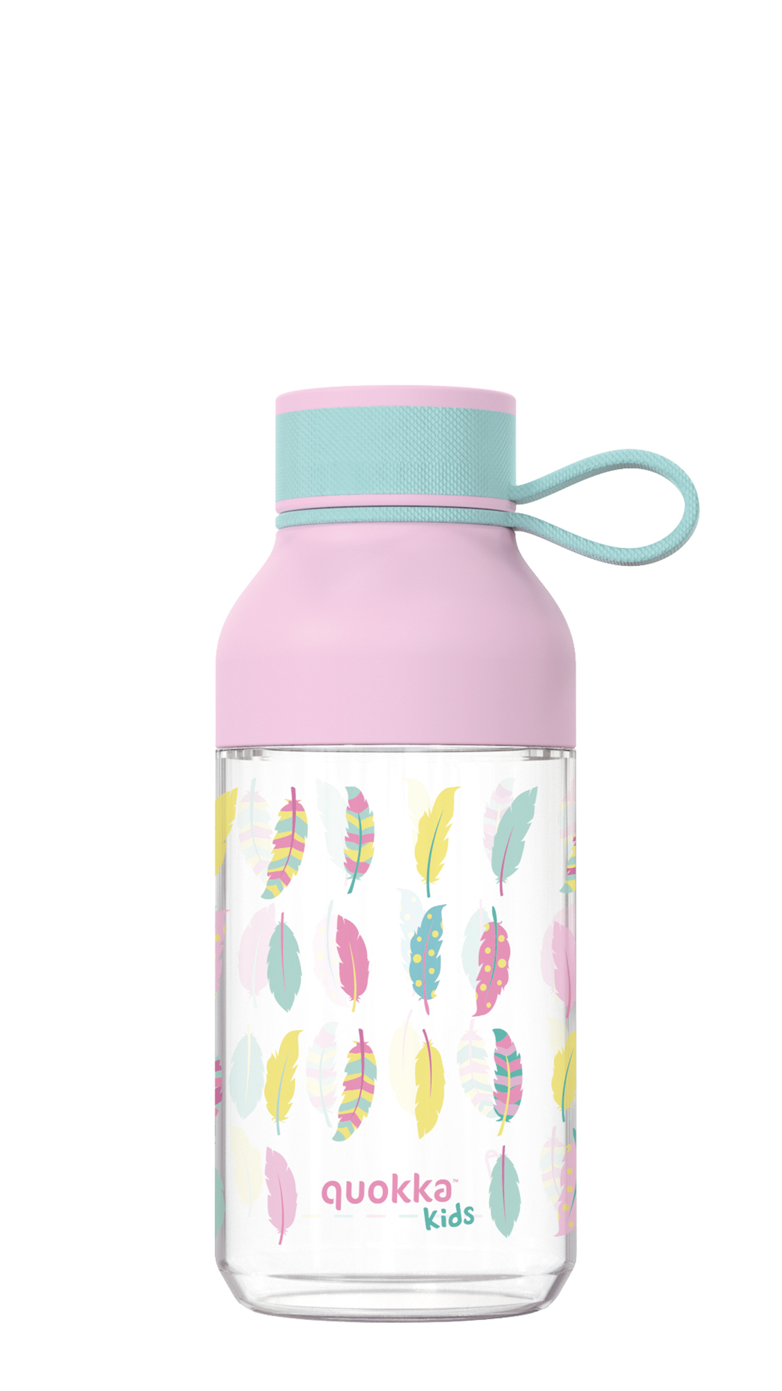 QUOKKA KIDS BOTELLA ECOZEN ICE CON COLGADOR FEATHERS 430 ML