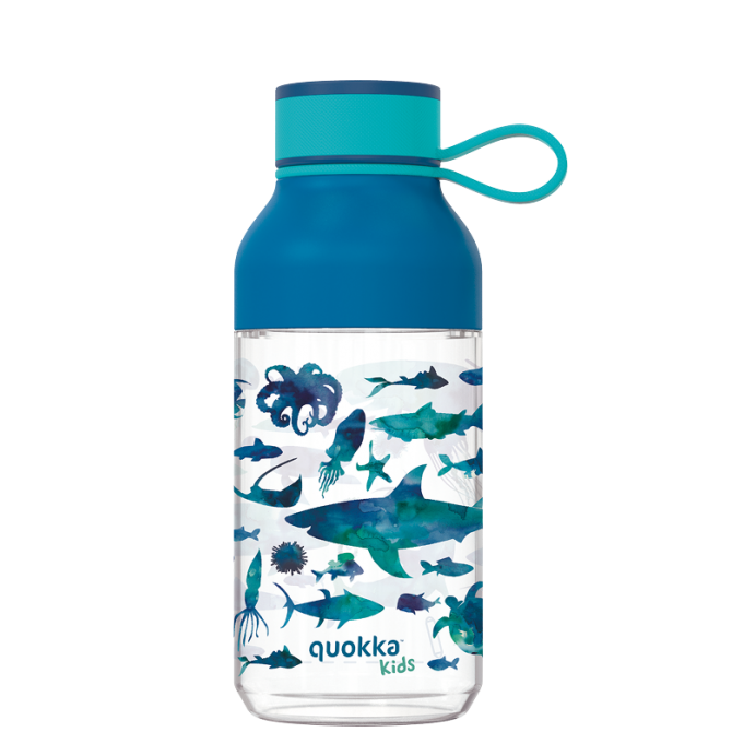 QUOKKA KIDS BOTELLA ECOZEN ICE CON COLGADOR SEA ANIMALS 430 ML