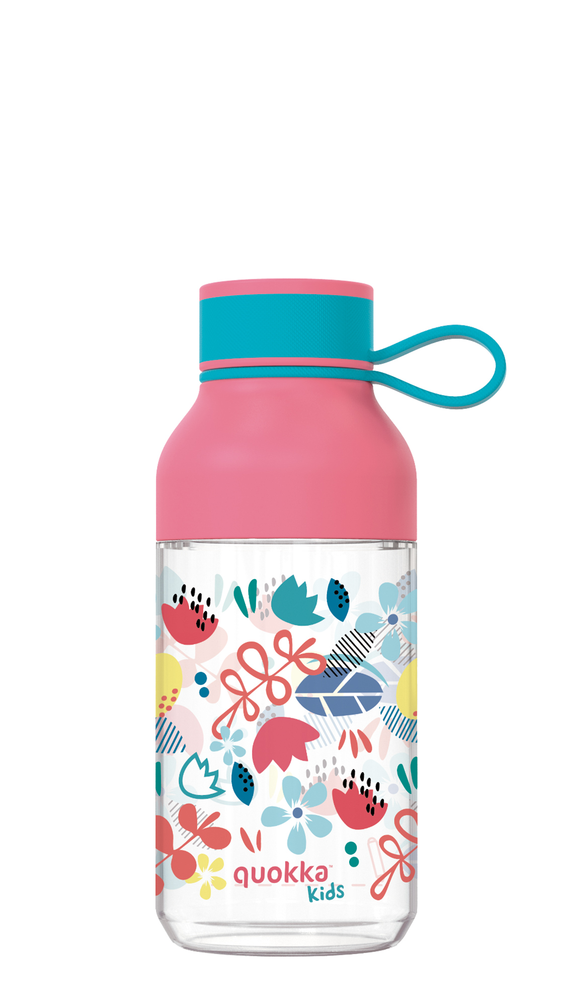QUOKKA KIDS BOTELLA ECOZEN ICE CON COLGADOR FLOWERS 430 ML