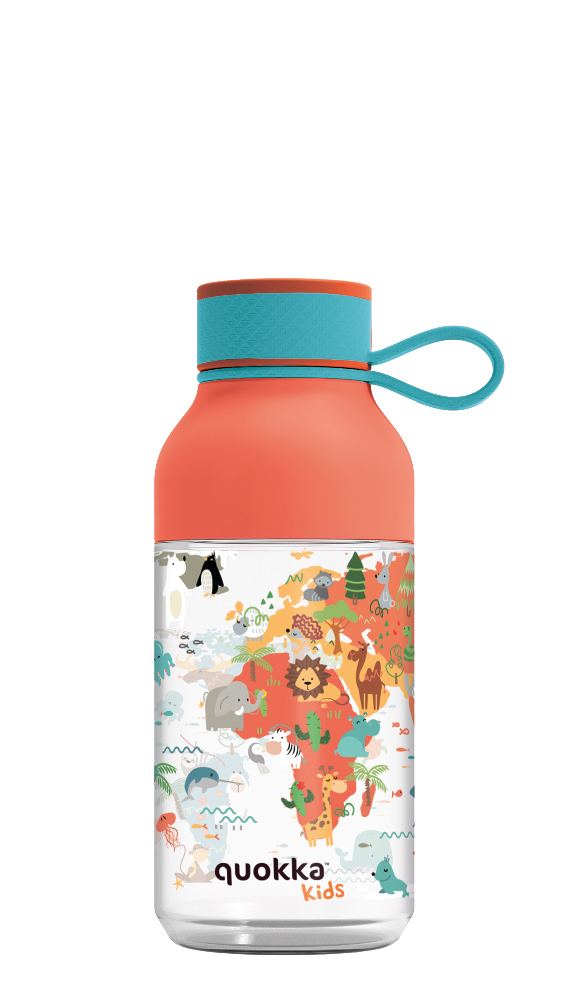 QUOKKA KIDS BOTELLA ECOZEN ICE CON COLGADOR MAP OF LIFE 430 ML