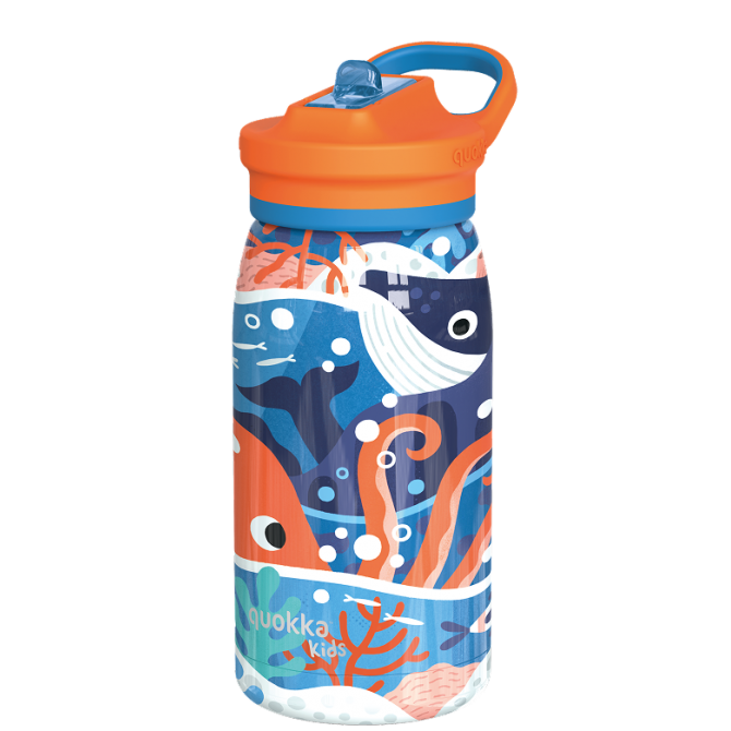 QUOKKA KIDS BOTELLA TERMO ACERO INOXIDABLE CON SIPPER POP OCEAN 445 ML