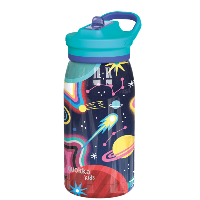 QUOKKA KIDS BOTELLA TERMO ACERO INOXIDABLE CON SIPPER POP SPACE 445 ML