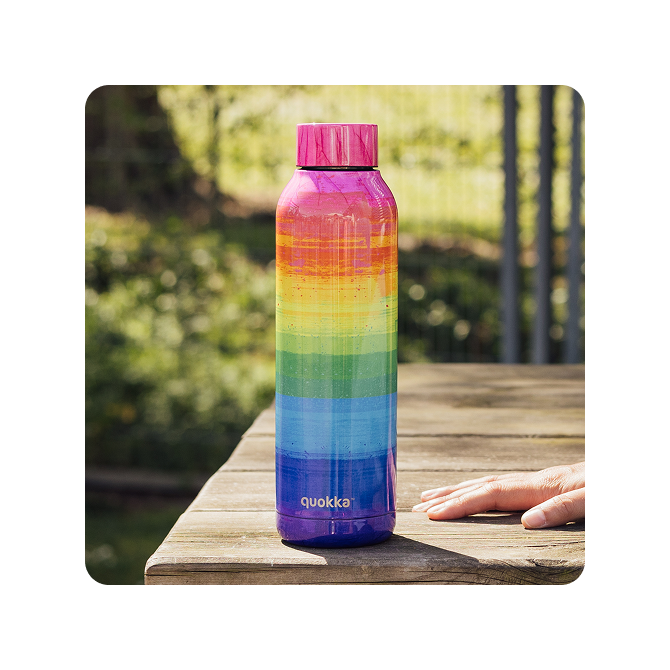 QUOKKA BOTELLA TERMO ACERO INOXIDABLE SOLID RAINBOW 630 ML