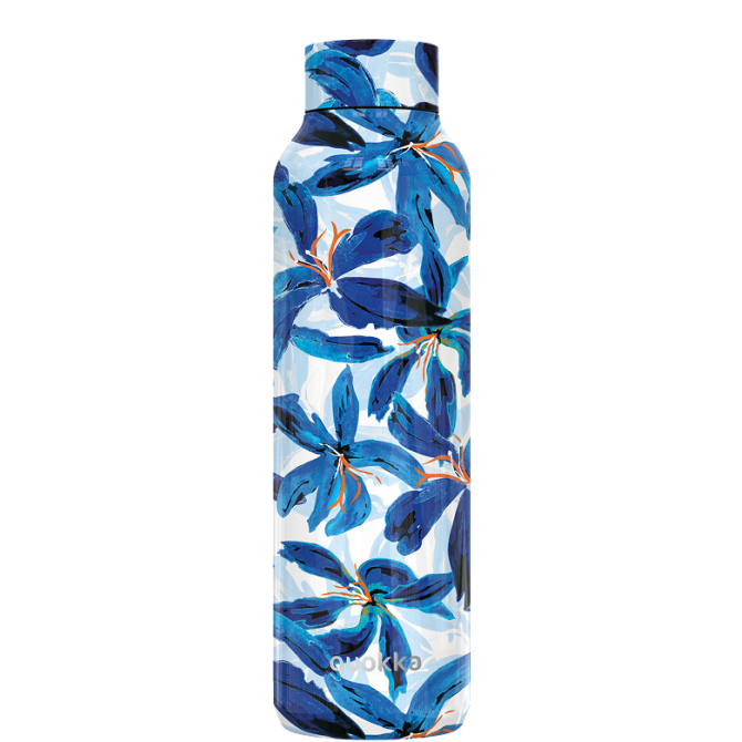 QUOKKA BOTELLA TERMO ACERO INOXIDABLE SOLID BLUE HIBISCUS 630 ML