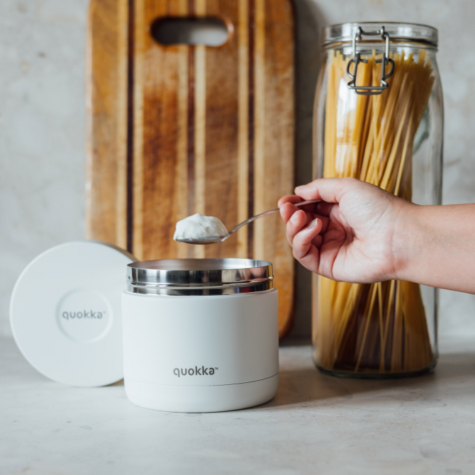 QUOKKA RECIPIENTE COMIDA TERMICO ACERO INOXIDABLE WHIM IVORY 600 ML