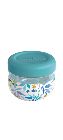 QUOKKA RECIPIENTE COMIDA MS CON FUNDA DE SILICONA BUBBLE WATERCOLOR LEAVES 500 ML