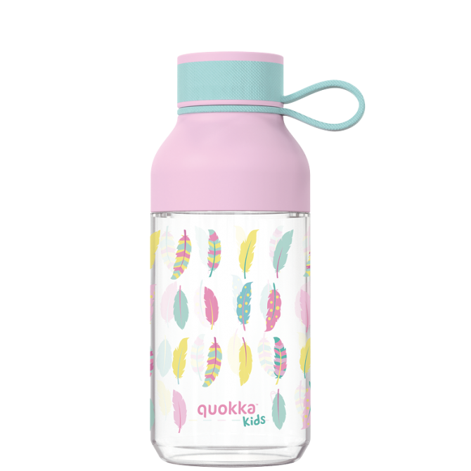 QUOKKA KIDS BOTELLA ECOZEN ICE CON COLGADOR FEATHERS 430 ML