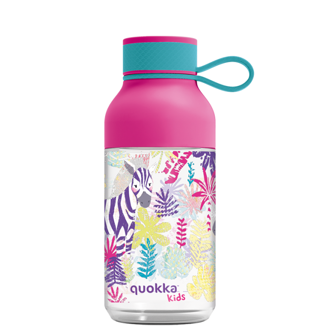 QUOKKA KIDS BOTELLA ECOZEN ICE CON COLGADOR ZEBRAS 430 ML