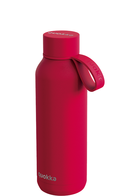 QUOKKA BOTELLA TERMO ACERO INOXIDABLE SOLID CON COLGADOR CHERRY RED 510 ML