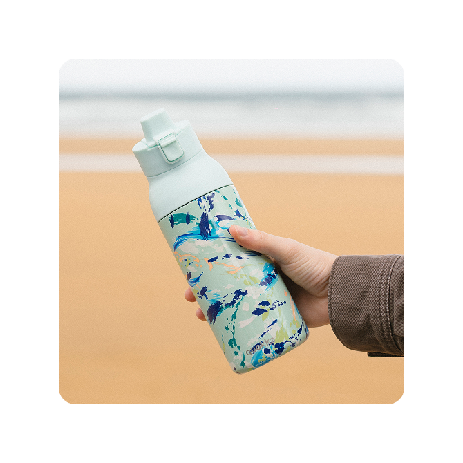 QUOKKA BOTELLA TERMO ACERO INOXIDABLE CON SIPPER TIDE ACRYLIC PAINT 700 ML