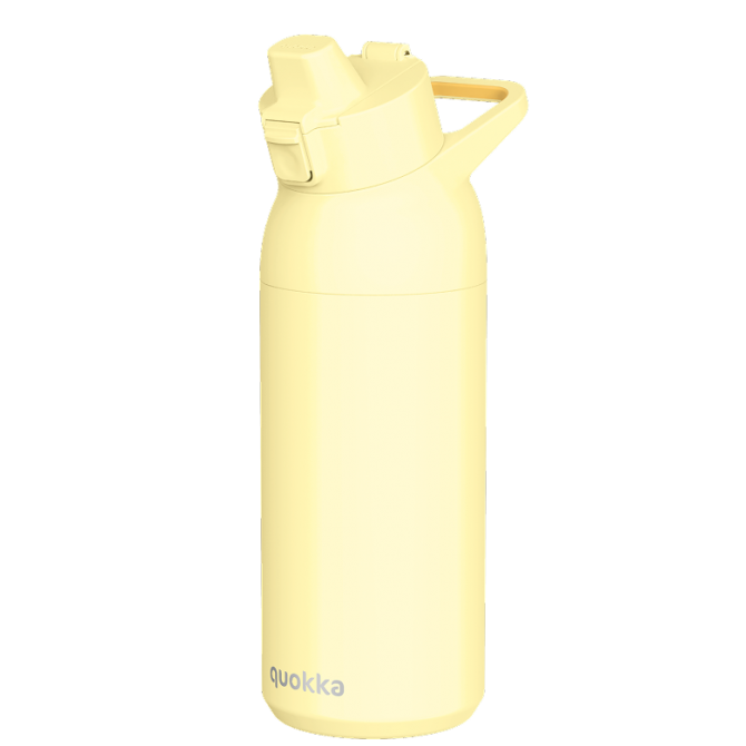 QUOKKA BOTELLA TERMO ACERO INOXIDABLE CON SIPPER TIDE PASTEL YELLOW 700 ML