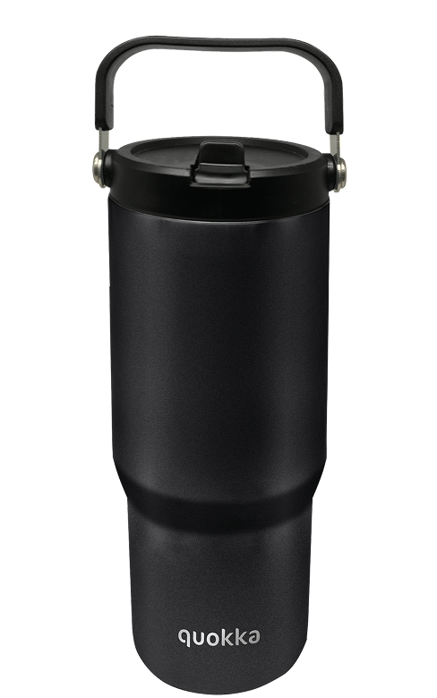 QUOKKA VASO COOL TERMO ACERO INOXIDABLE CON ASA CORE BLACK 860 ML